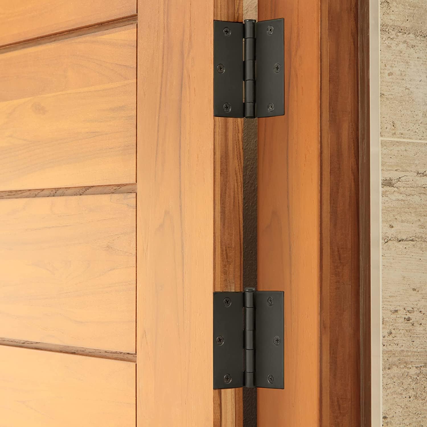 Bisagras 3x3 Pulgadas Para Puertas de Madera Negro Mate Con Tornillos