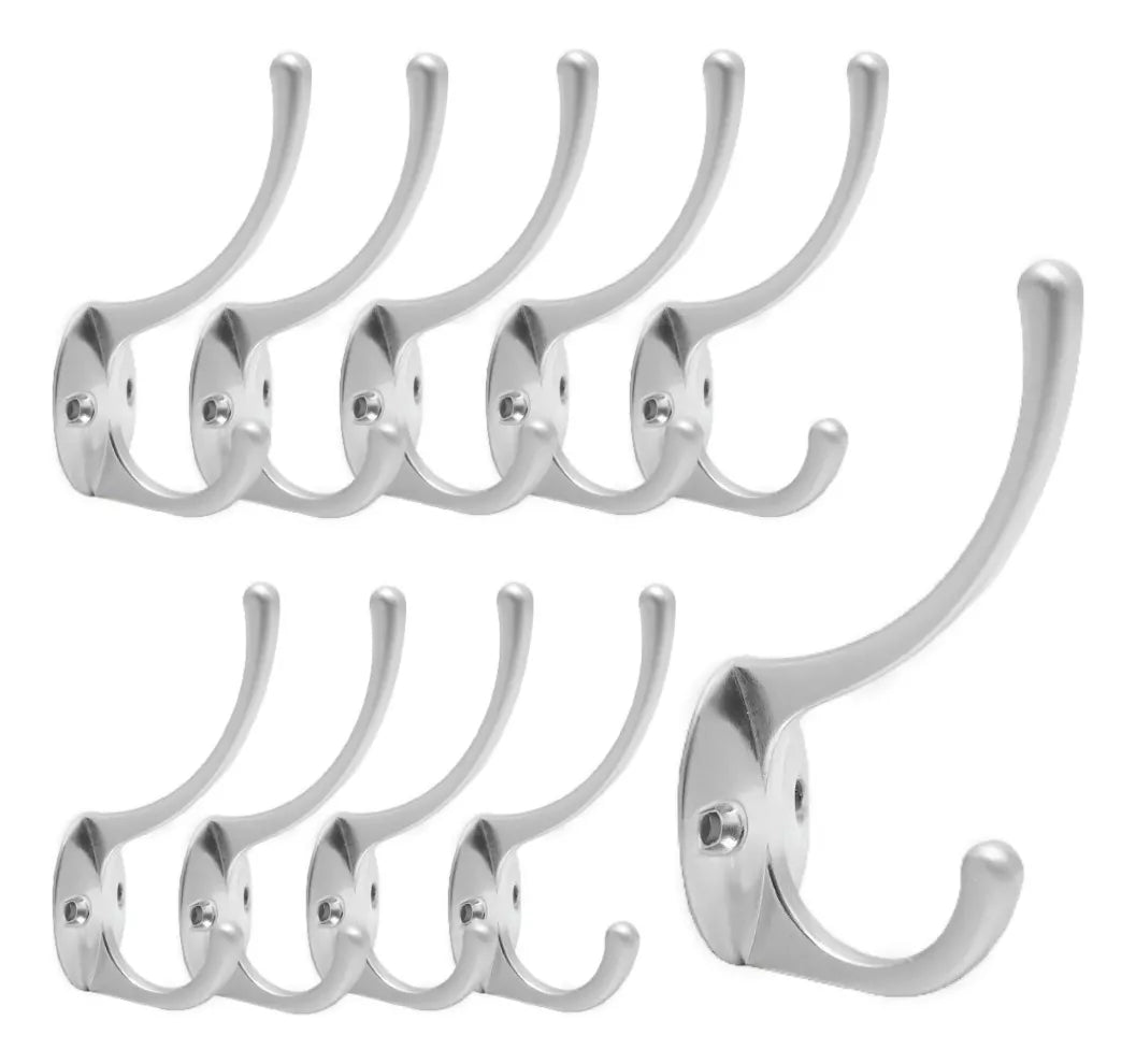 Gancho Perchero Reforzado Colgador De Pared Cromo Con Tornillos