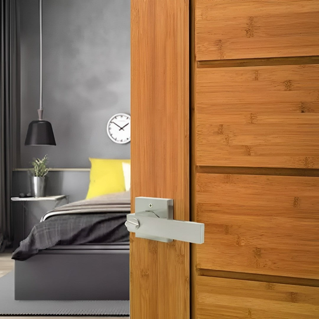 Cerradura Manija Cuadrada Puerta Recámara Níquel Satinado 65902 Dexter