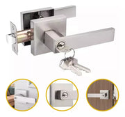 Cerradura Manija Cuadrada Puerta Recámara Níquel Satinado 65902 Dexter