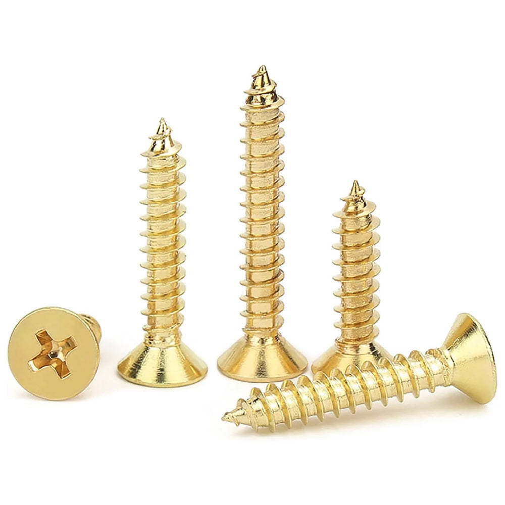 Tornillos De Madera Phillips De Cabeza Plana De Zinc, 12 Unidades, 3 – 1/2