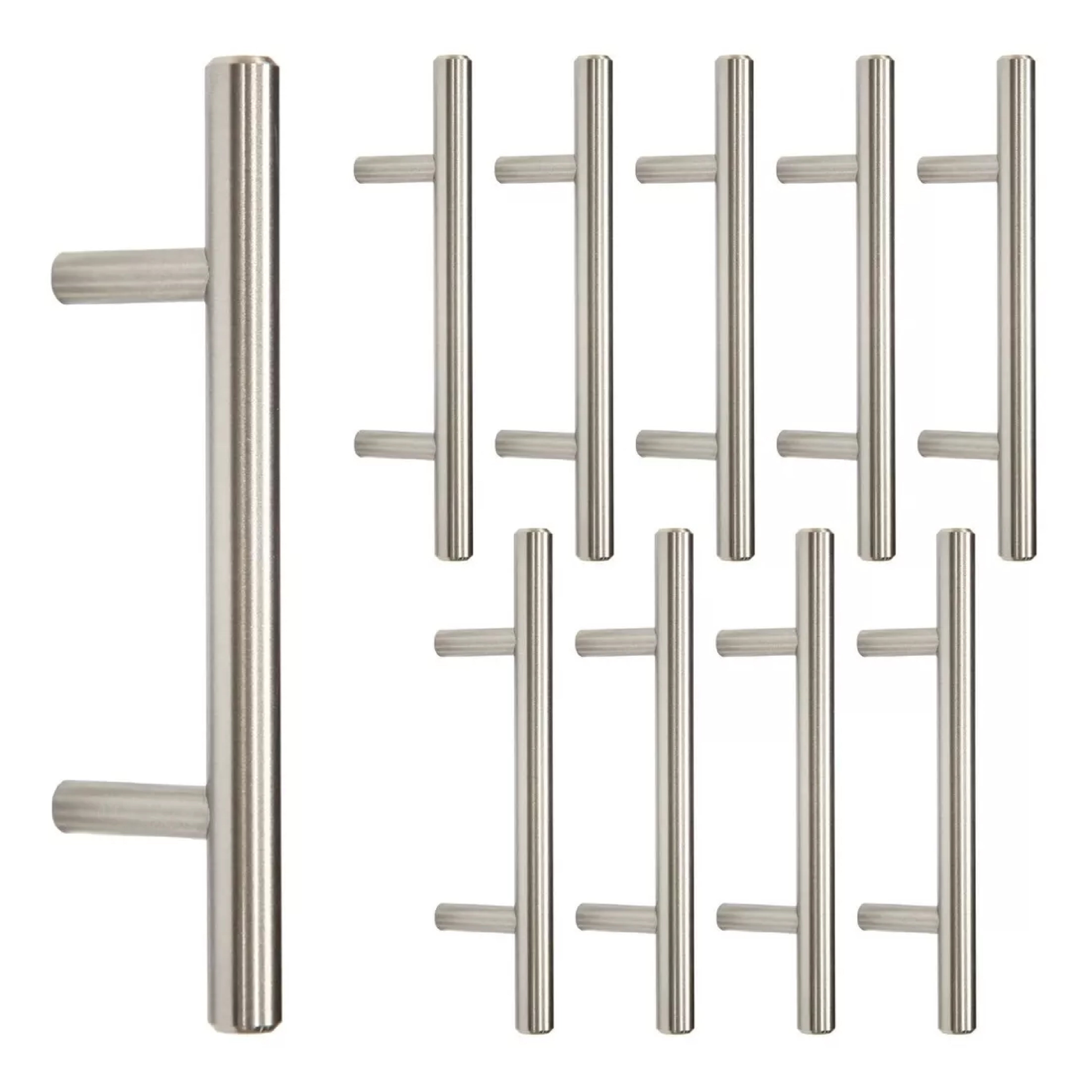 Jaladera Manija De Barra Hueca 12.4 cm Acero Inoxidable Con Tornillo