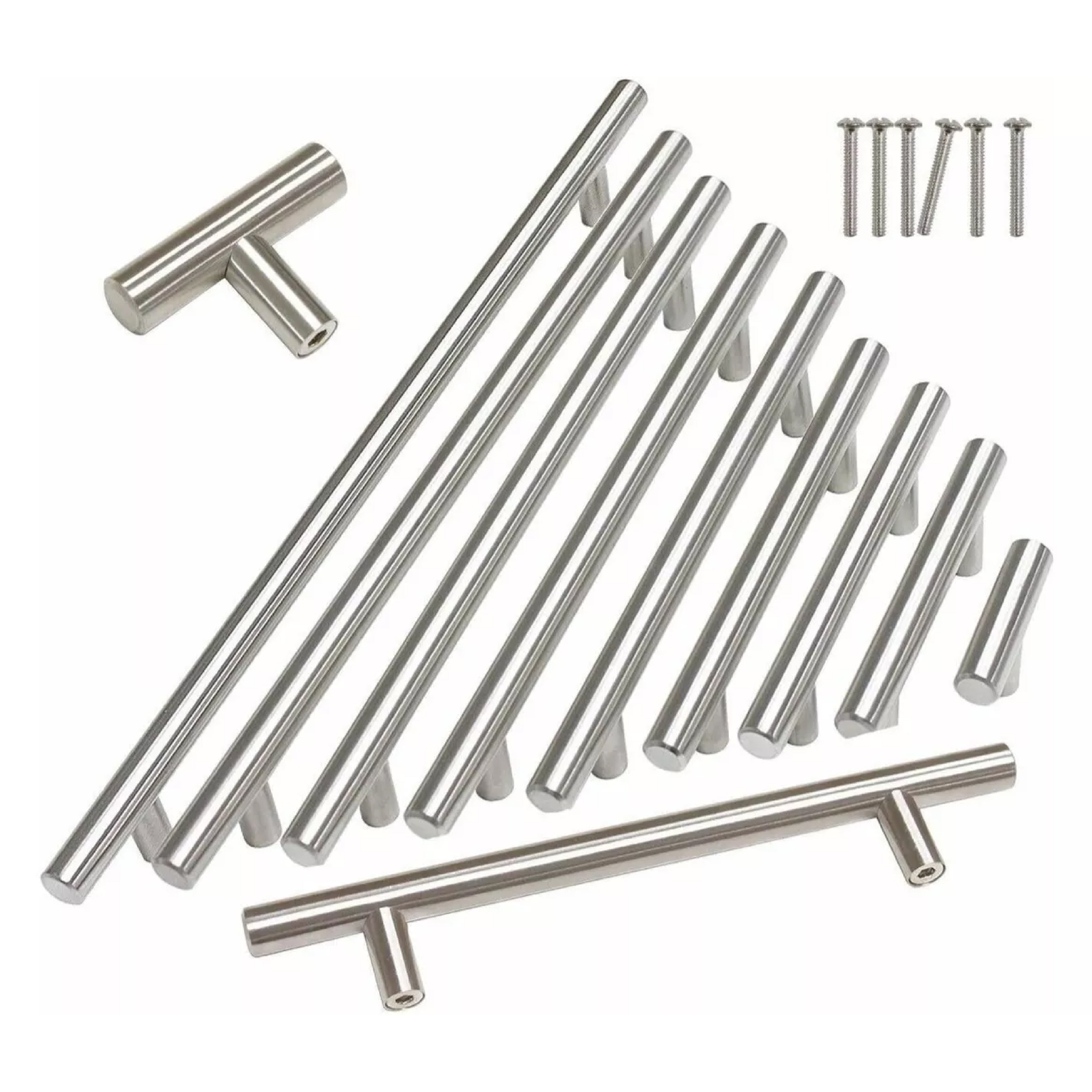 Jaladera Manija De Barra Hueca 12.4 cm Acero Inoxidable Con Tornillo