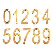 Números Residenciales Latón Brillante Exterior Casa Altura 10 cm Aluminio 3D