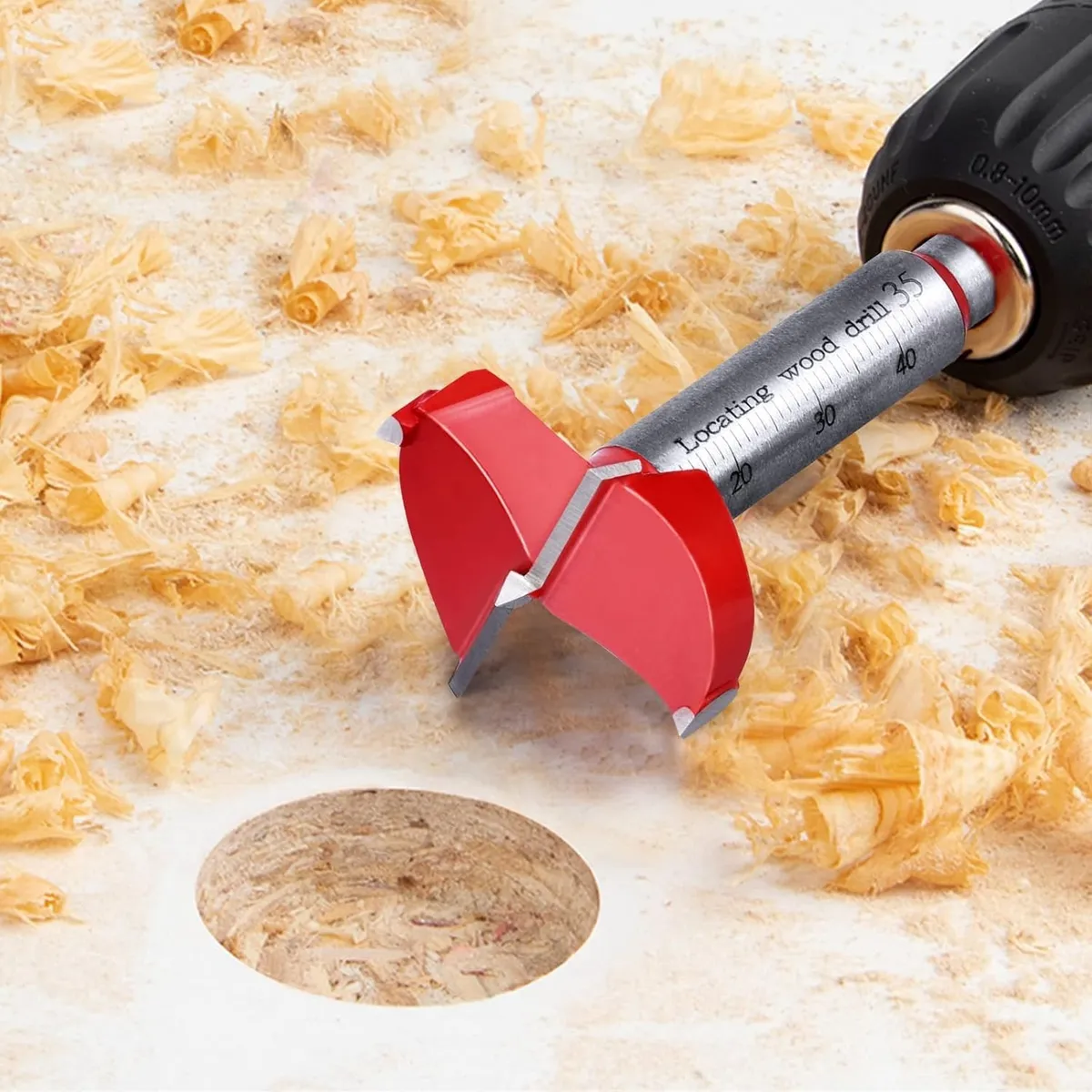 Broca Forstner 35 mm Para Madera Carburo De Tungsteno Con Tope Ajustable