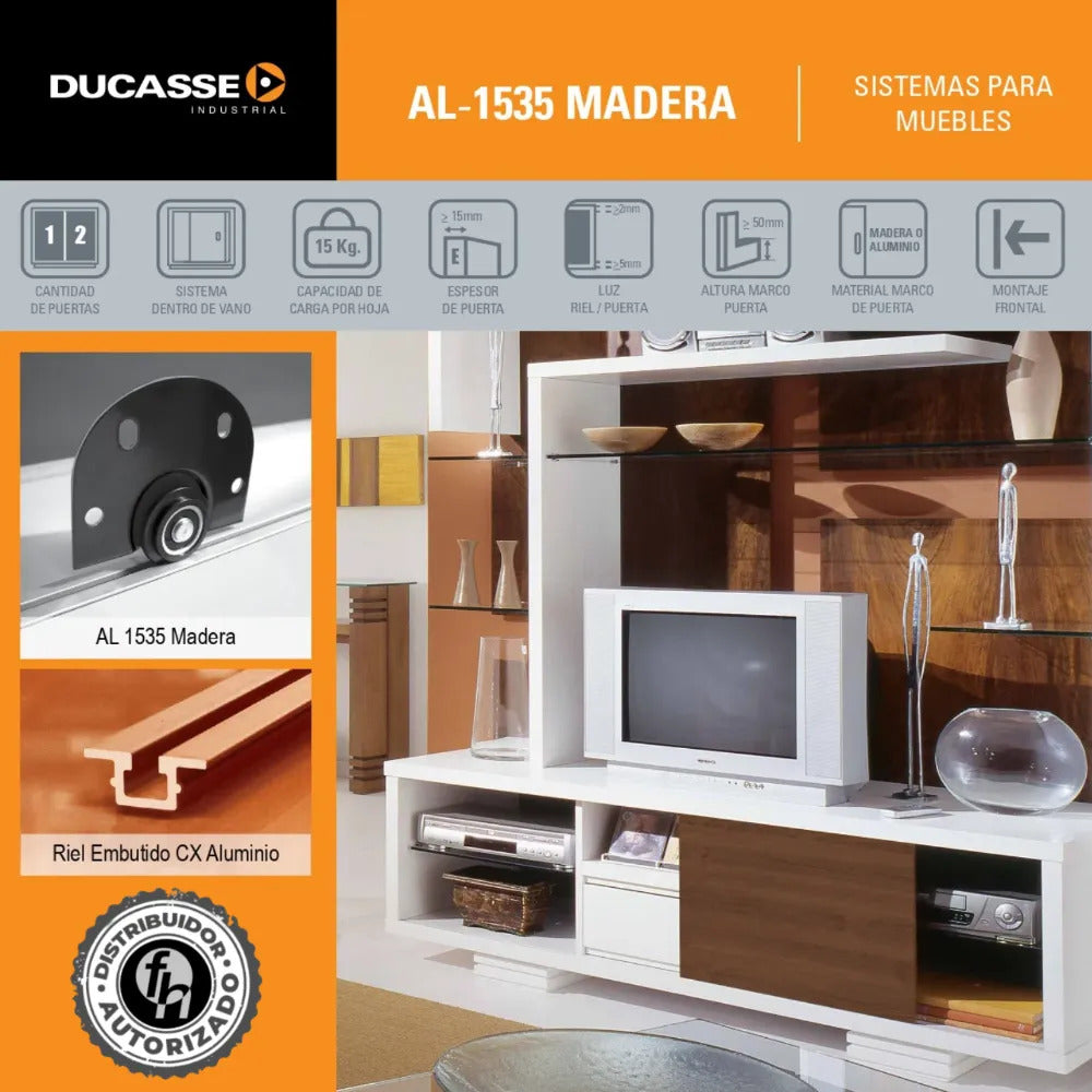 Sistema Corredizo Al 1535 Para Puertas De Madera Ducasse