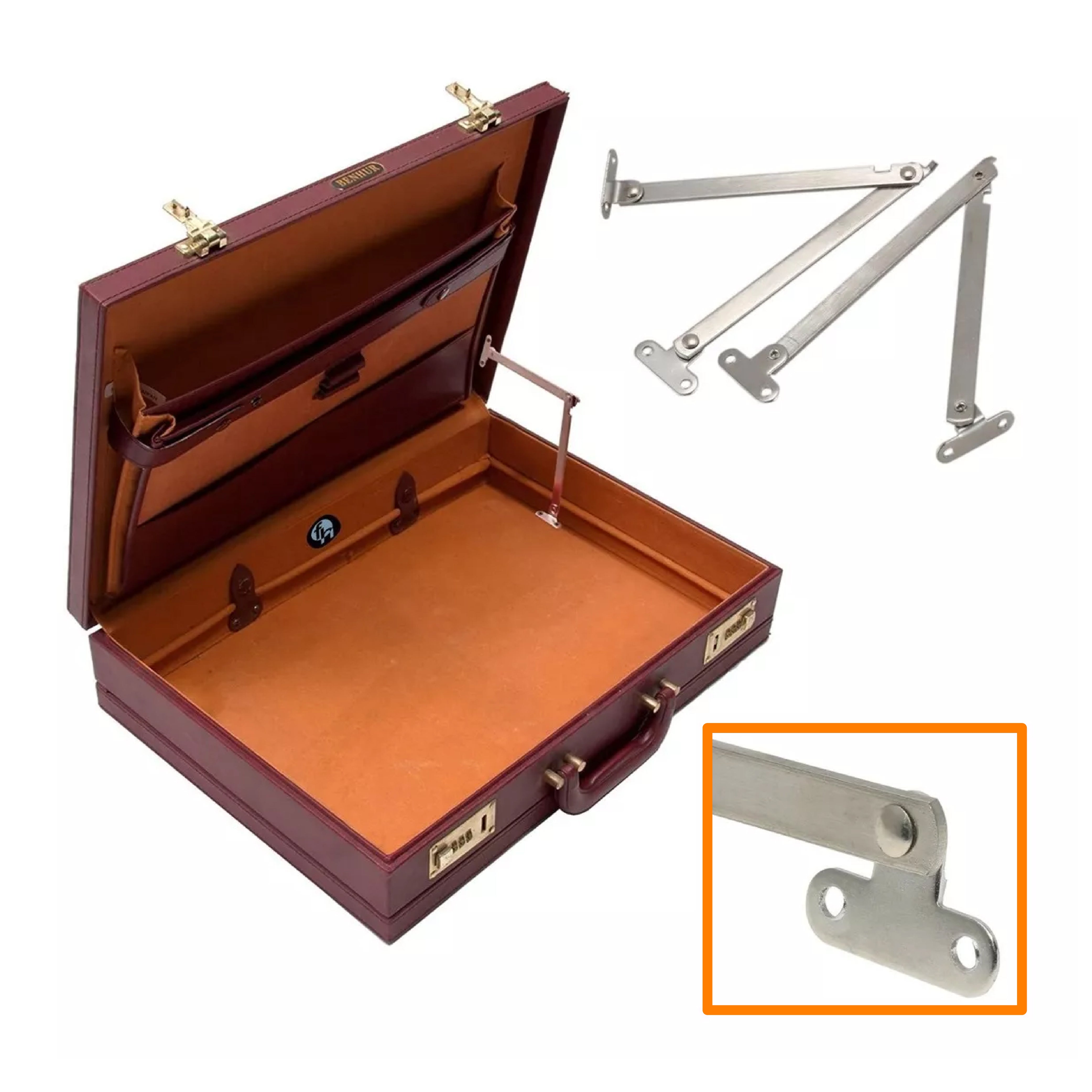 Bisagra Soporte Consola Níquel Satinado Para Tapa De Puerta Gabinetes