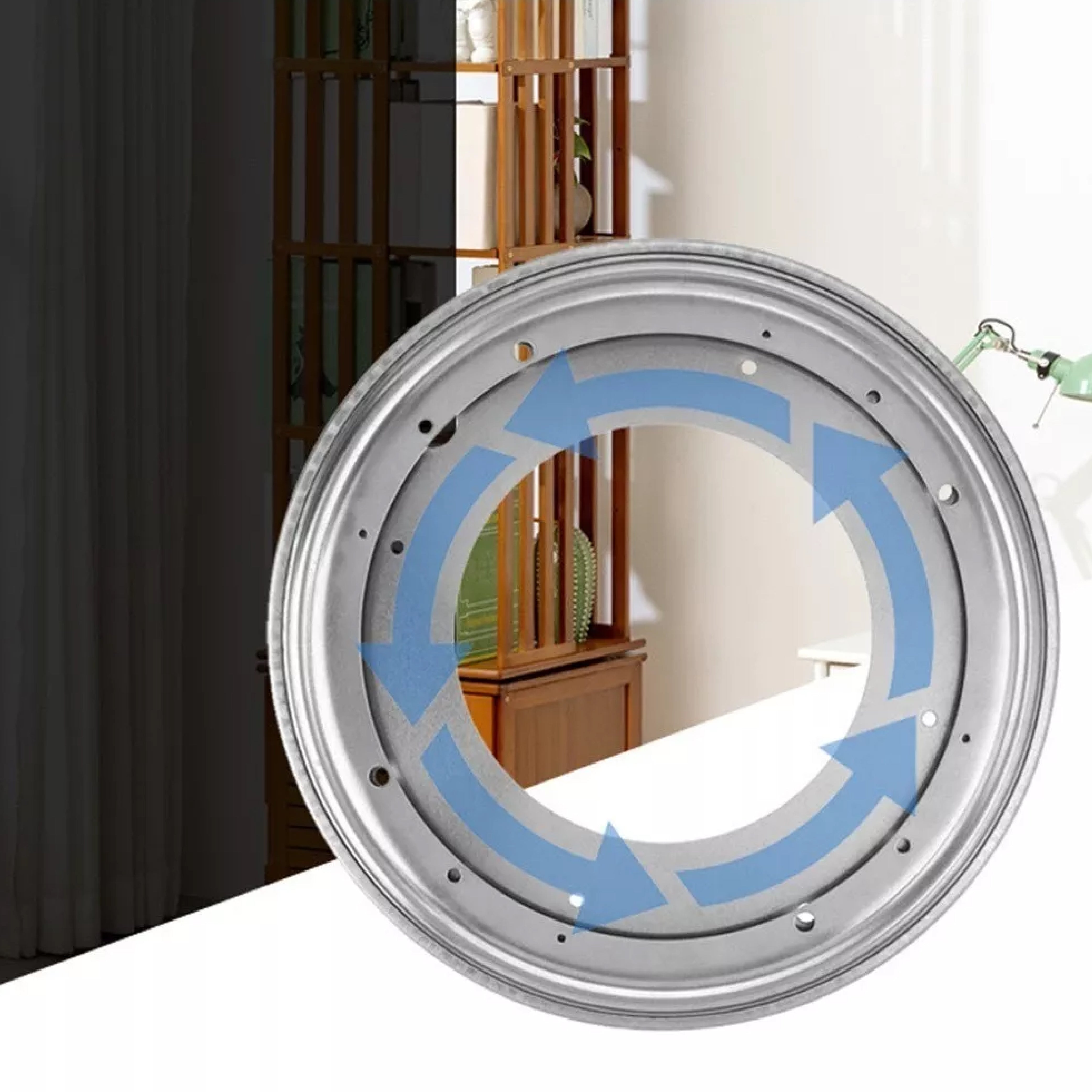 Placa Base Giratoria 12 Pulgadas Circular Metálica Con Balero Plano Bolder