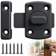 Pasador Cerrojo Giratorio De Seguridad Bidireccional 180° Negro Mate Con Tornillos