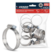 Abrazadera Reforzada 12591 Acero Inox 19-44mm Veker 10pzs
