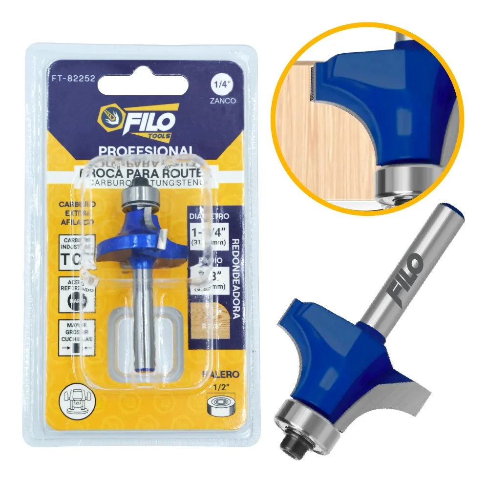 Broca Para Router 1 1/4'' Rebajadora de Madera Redondeadora 1 Pieza