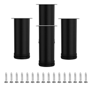 Patas Para Sofá Altura Ajustable 150-160 mm Con Tornillos 4 Piezas Negro Mate