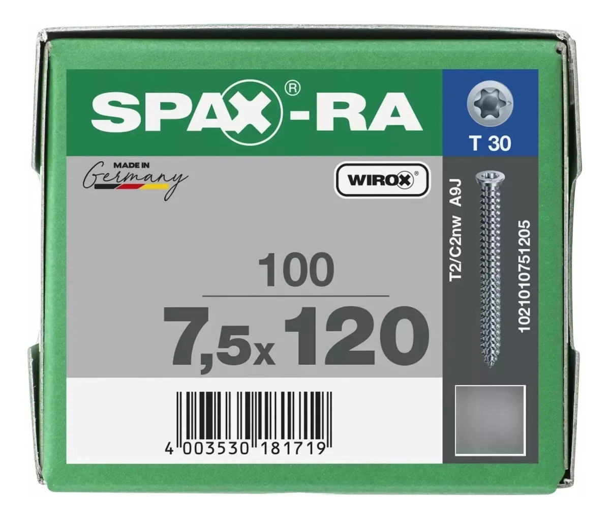 Tornillos Spax R-A Concreto 7.5x120 mm No Necesita Taquete