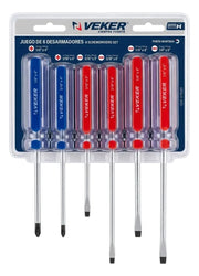 Juego Desarmadores 6pzs Mango Ergonómico 12218, Planos Y Phillips Herramienta Multiusos Destornillador de Precisión Mango PVC Punta Magnética (Copia)