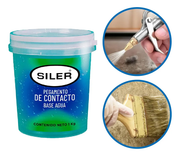 Pegamento De Contacto Base Agua Siler 1 Litro Azul Verdoso