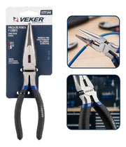 Pinza Punta Y Corte Multiusos Mango Aislado 8'' Veker 12672 Alicate De Punta