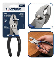 Pinza De Chofer Acero 6" Pulgadas Mango PVC Veker 12668 Pinzas Mecánicas Mordaza De Precisón Dos Posiciones de Ajuste