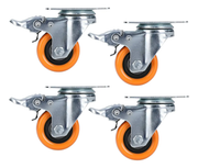 Rodaja Giratoria Rueda 40 mm Con Freno Doble Balero Galvanizada