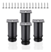 Patas Para Sofá Altura Ajustable 80-90 mm Con Tornillos 4 Piezas Negro Mate
