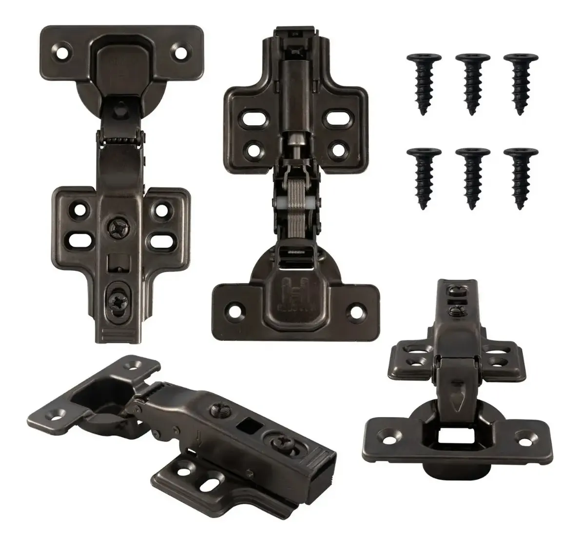 Bisagra Bidimensional Cierre Suave Recta Negro Cerrajes