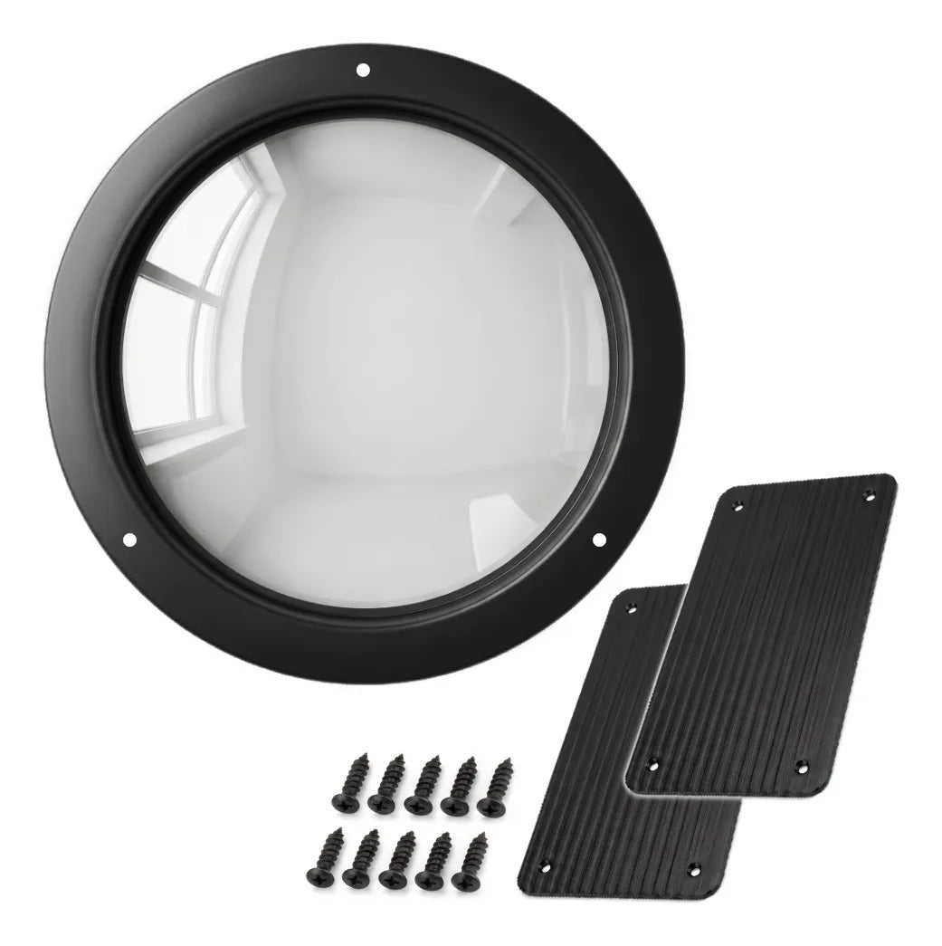 Mirilla Y Placas Para Puerta Cocina Aluminio Negro Mate 30 cm Protección Contra Arañazos Y Rayones Placa Empuje Protectora, Mirilla De Seguridad Y Visibilidad