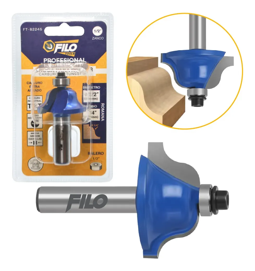 Broca Para Router 1 1/2'' Rebajadora de Madera Romana 1 Pieza