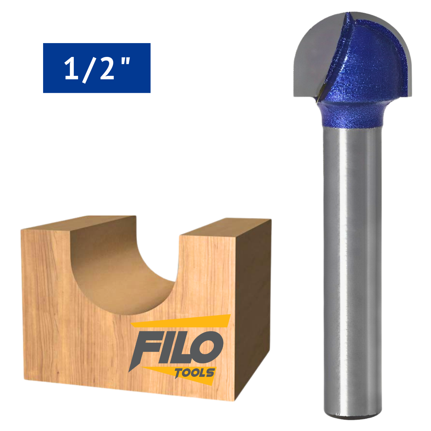 Broca Para Router Media Caña 1/2x1/4" Filo Tools