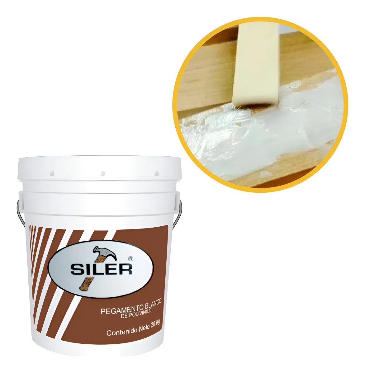 Pegamento Blanco Para Madera B20 Siler Etiqueta Café 20 kg