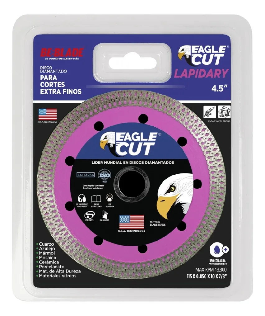 Disco Diamantado 4.5'' Corte Fino Piedra Mármol Eagle Cut Rosa