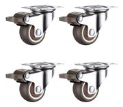 Rodaja Giratoria Café 30 mm Con Placa Y Freno