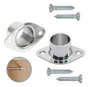 Brida Cocol Para Tubo Redondo 1'' Cerrada Acabado Niquelado 2 Piezas