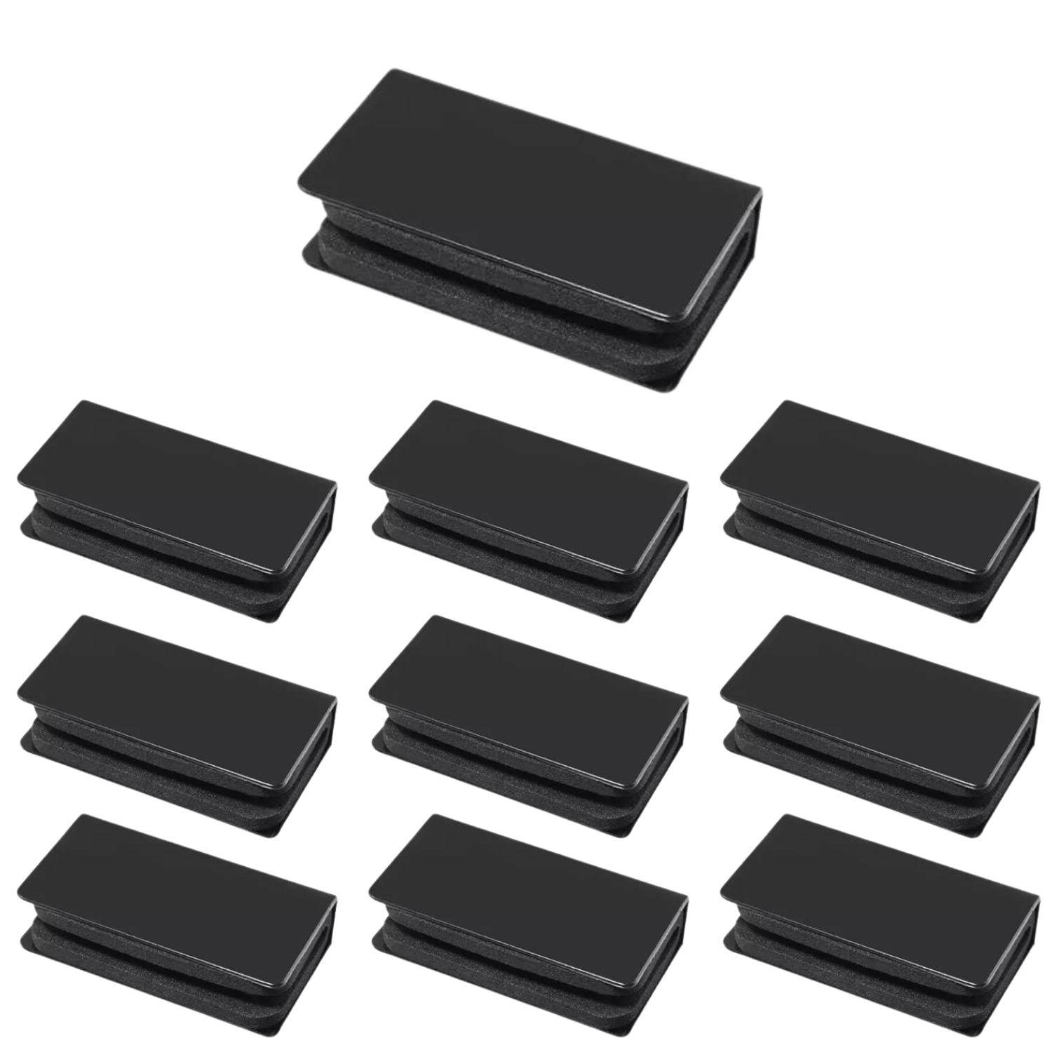 Jaladera Sencilla Negro Mate Rectangular Puerta Cristal