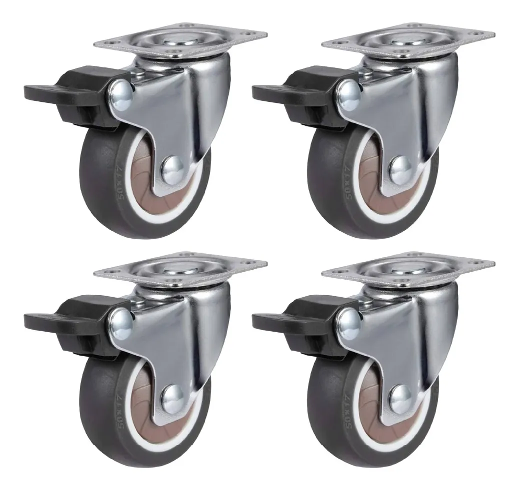 Rodaja Giratoria Café 25 mm Con Placa Y Freno