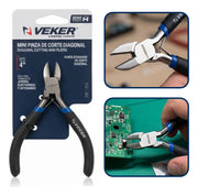 Mini Pinza De Corte Diagonal Precisión 4" Pulgadas Veker 12664 Alicate