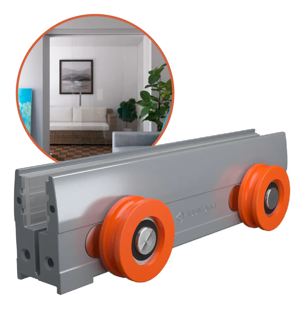 Sistema Carretilla Puertas De Vidrio D Slide 80 Kit Ducasse