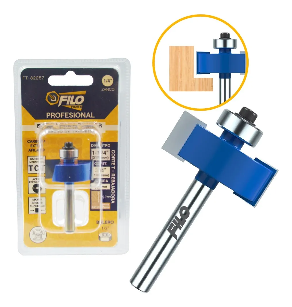 Broca Para Router Altura 12.7 mm Rebajadora de Madera Corte T 1 Pieza