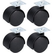 Rodaja Twin Giratoria Nylon Tipo Yoyo Con Placa 4 Piezas