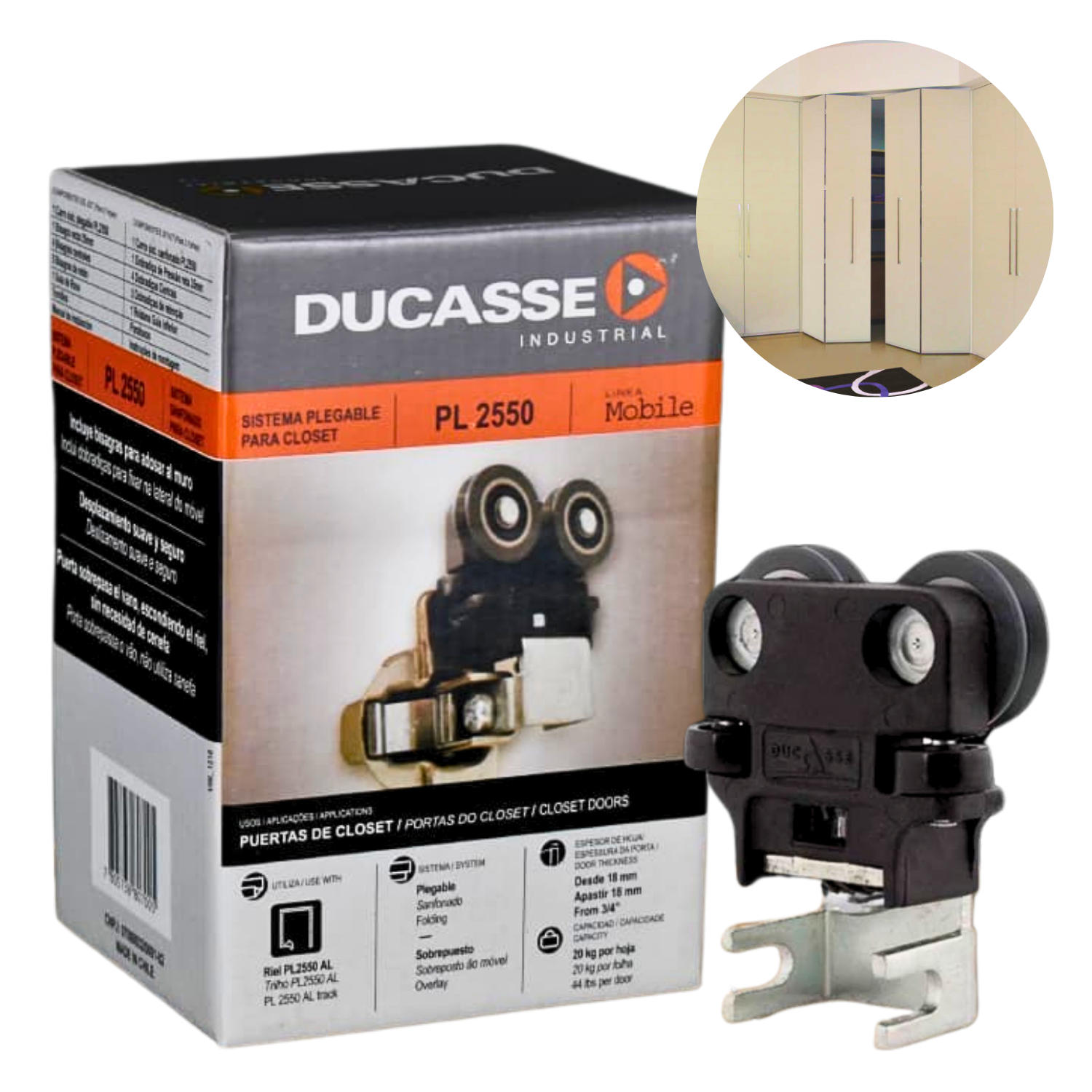 Sistema Plegadizo Para Puertas De Closet PL 2550 Ducasse