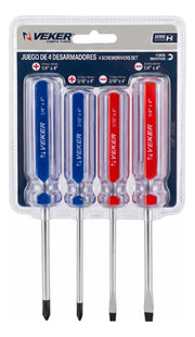 Juego Desarmadores 4pzs Mango Ergonómico 12219, Planos Y Phillips Herramienta Multiusos Destornillador de Precisión Mango PVC Punta Magnética (Copia) (Copia)