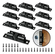 Resbalon Broche Doble Bala Puertas Chico 42 mm Negro 10 pzs Pestillo de Puerta de Gabinete Cierre de Doble Bola Rodillo de Tensión para Puertas de Gabinete, Armario y Muebles