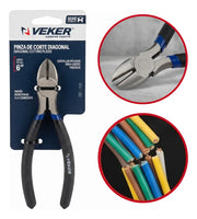 Pinza De Corte Diagonal Cables Y Alambres 6" Pulgadas Veker 12675 Alicate