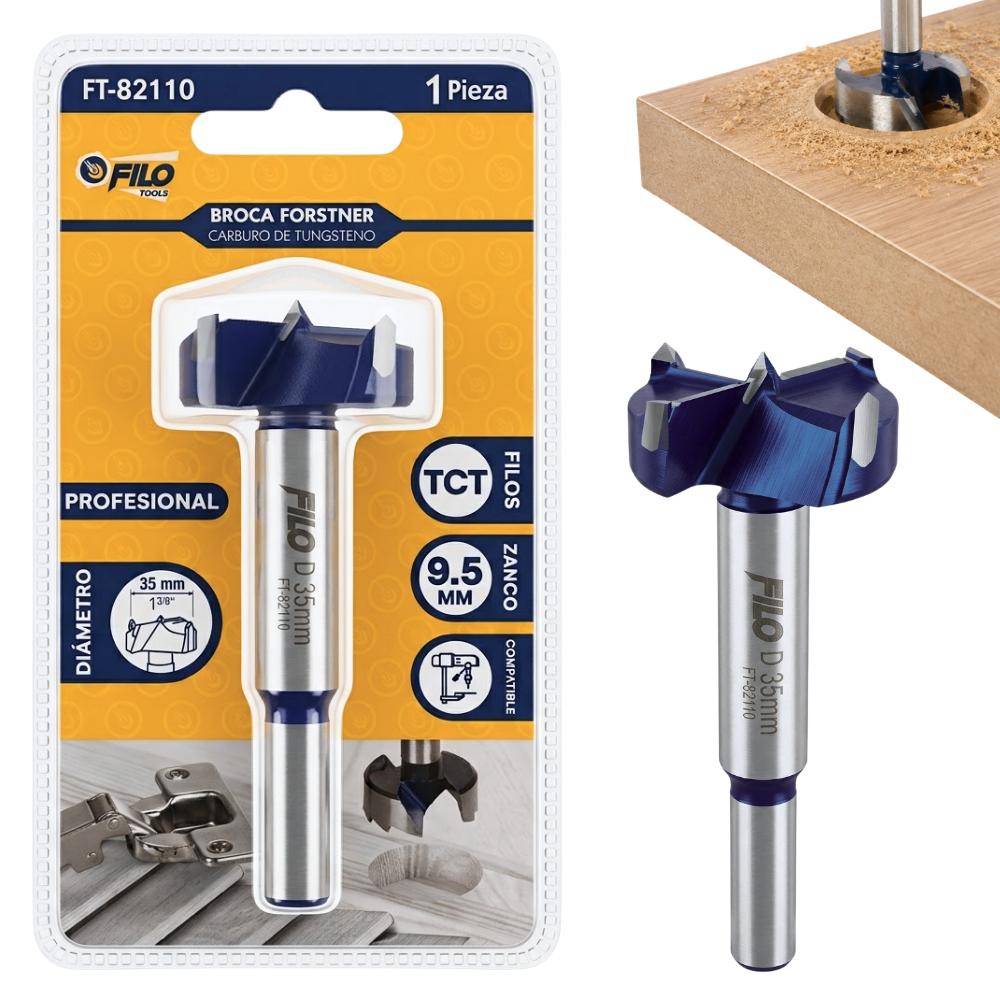 Broca Tipo Forstner Para Madera 35 mm Carburo De Tungsteno
