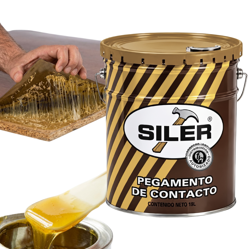 Pegamento Universal De Contacto Amarillo Siler Línea Dorada Cubeta 19 Litros
