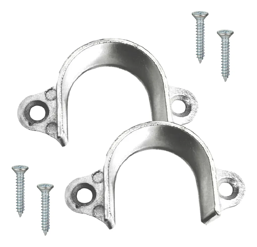 Brida Cocol Para Tubo Redondo 1'' Abierta Acabado Niquelado 2 Piezas