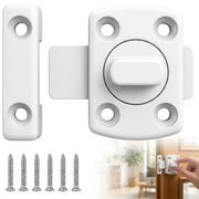 Pasador Cerrojo Giratorio De Seguridad Bidireccional 180° Blanco Con Tornillos