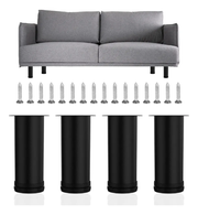 Patas Para Sofá Altura Ajustable 120-130 mm Con Tornillos 4 Piezas Negro Mate