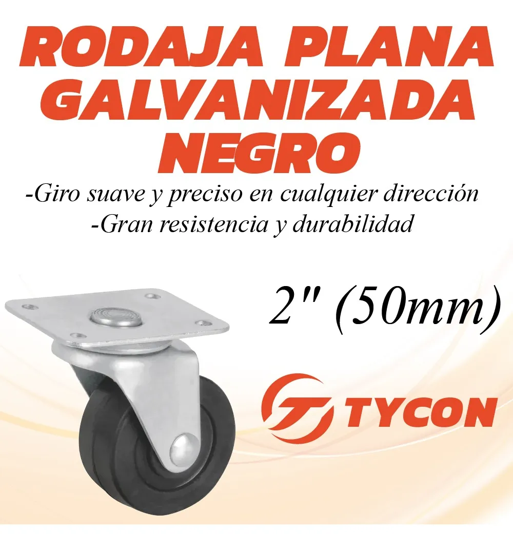 Rodaja Rueda Giratoria Hule 50 mm Con Balero y Placa 1 Pieza
