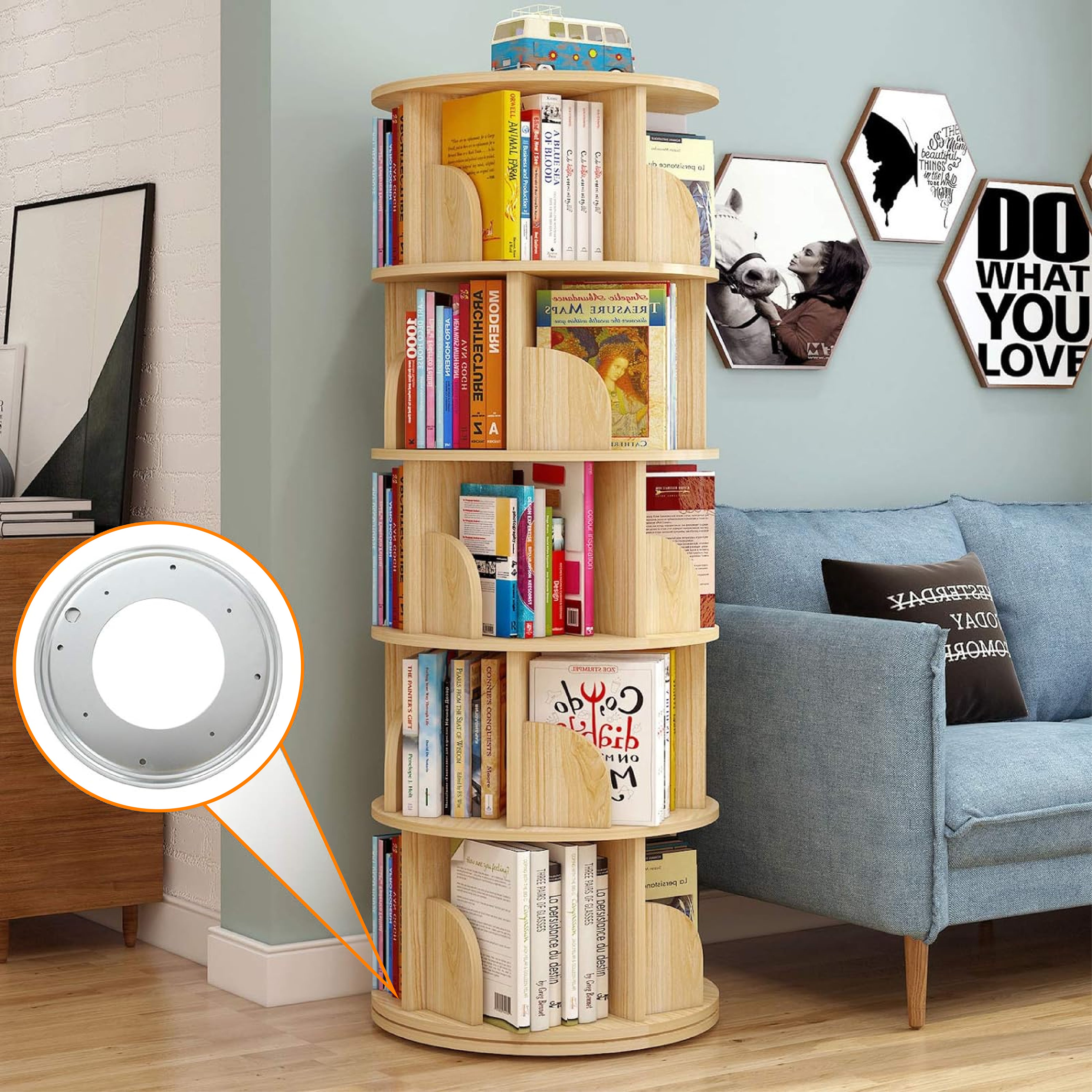Placa Base Giratoria 9 Pulgadas Circular Metálica Con Balero Plano Bolder
