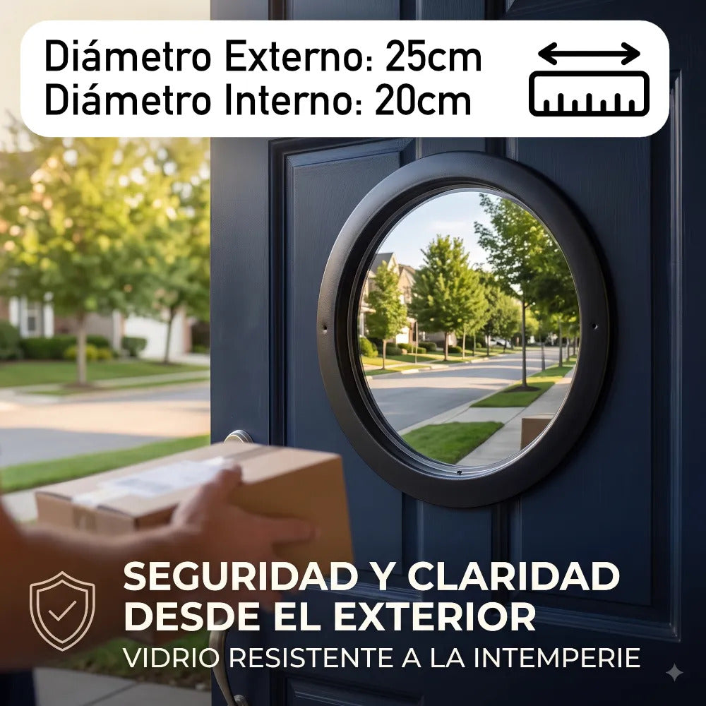 Mirilla Y Placas Para Puerta Cocina Aluminio Negro Mate 20 cm Protección Contra Arañazos Y Rayones Placa Empuje Protectora, Mirilla De Seguridad Y Visibilidad