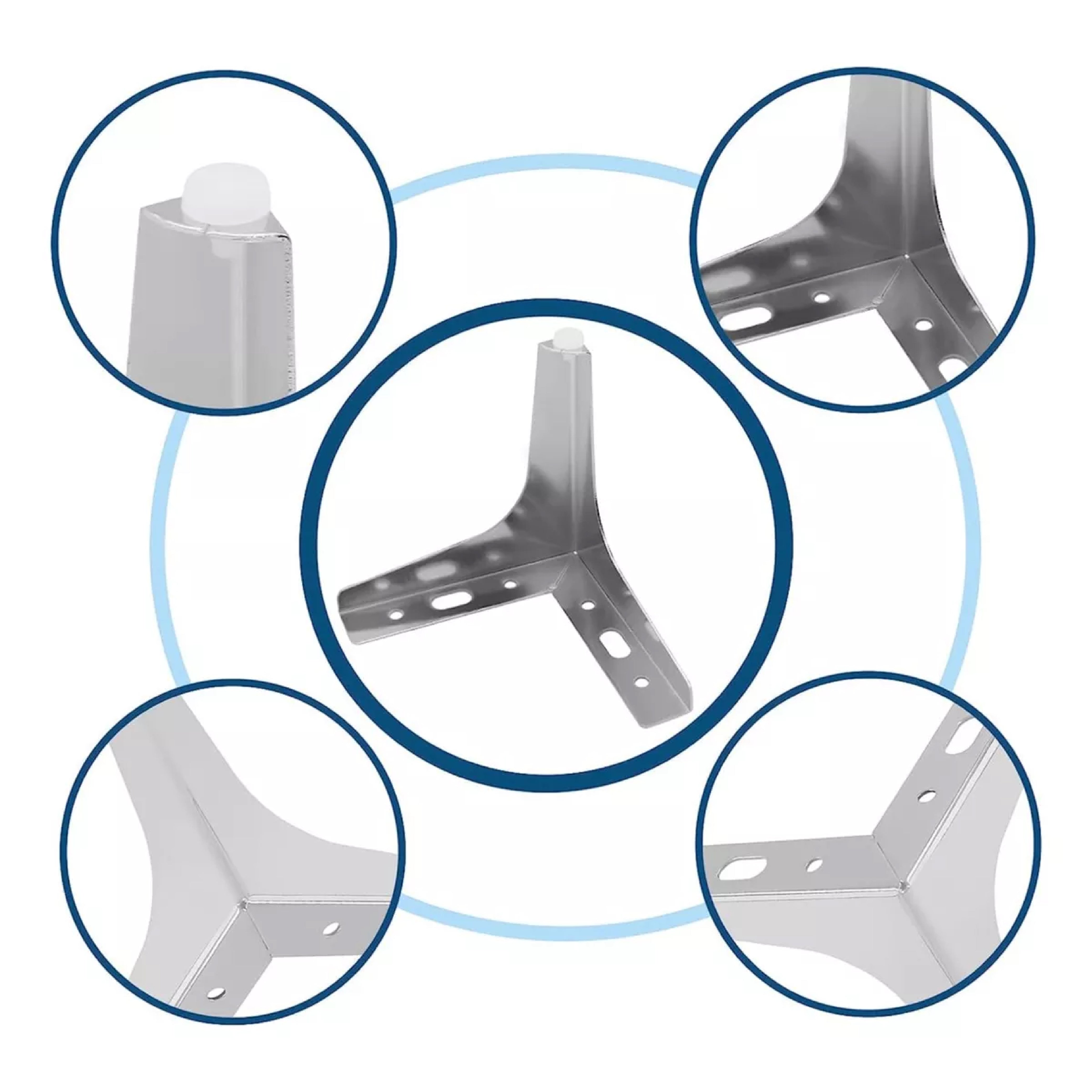 Pata Para Sofá y Muebles Metálica Triangular "Slim" Cromo
